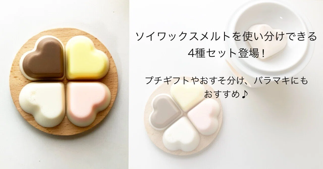 ソイワックスメルトを使い比べできる4種セット登場！プチギフトや