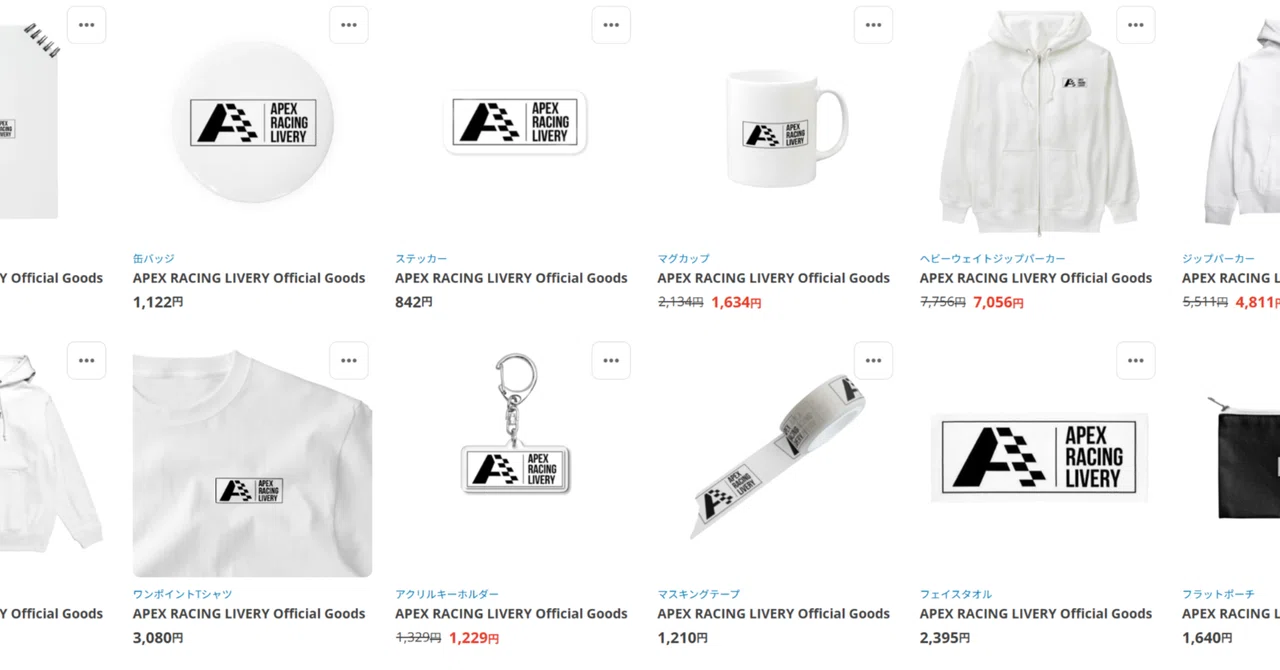 I created an APEX RACING LIVERY merchandise shop｜岡田衛