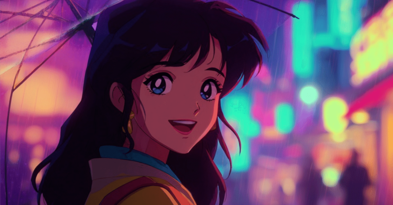 90年代アニメ風】女性キャラ Midjourney プロンプト7選｜sasao