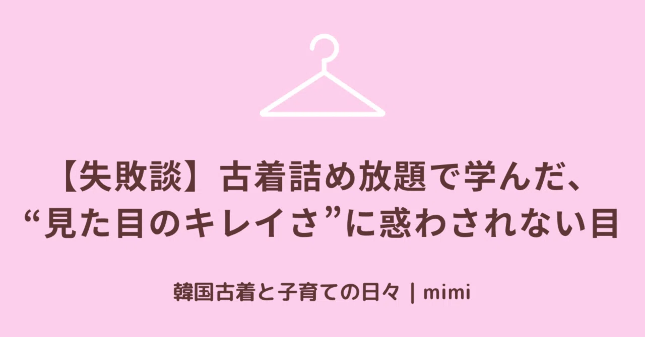 失敗談】古着詰め放題で学んだ、“見た目のキレイさ”に惑わされない目 
