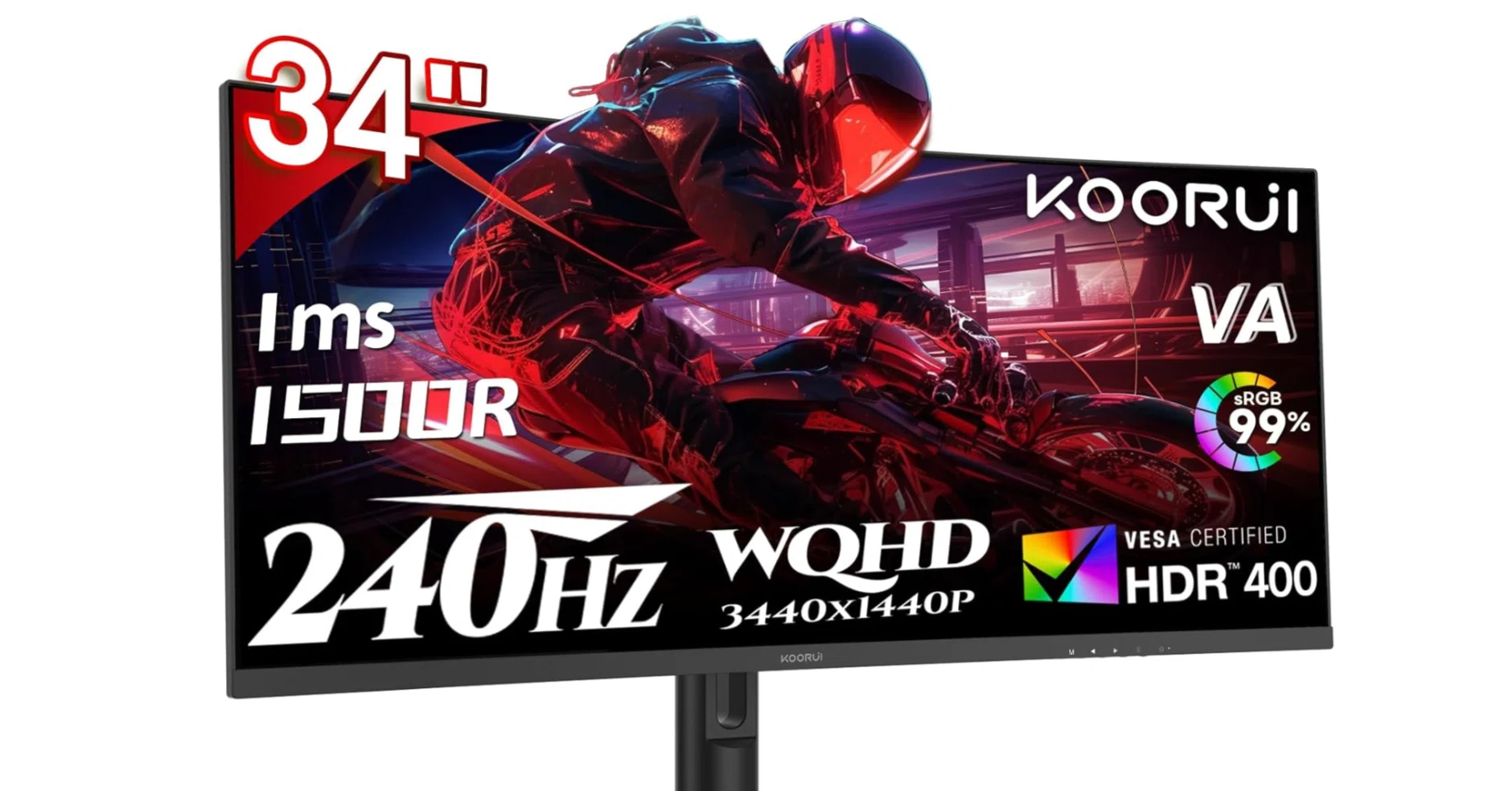 KOORUI 34インチ240Hz湾曲ゲーミングモニター G3441XCレビュー｜WQHD超