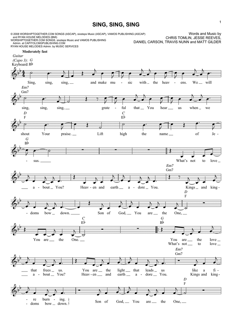 Sing Sing Sing シング シング シング クリス トムリン ライジング デスティニー Note Sing Sing Sing シング シング シング クリス トムリン ライジング デスティニー Note