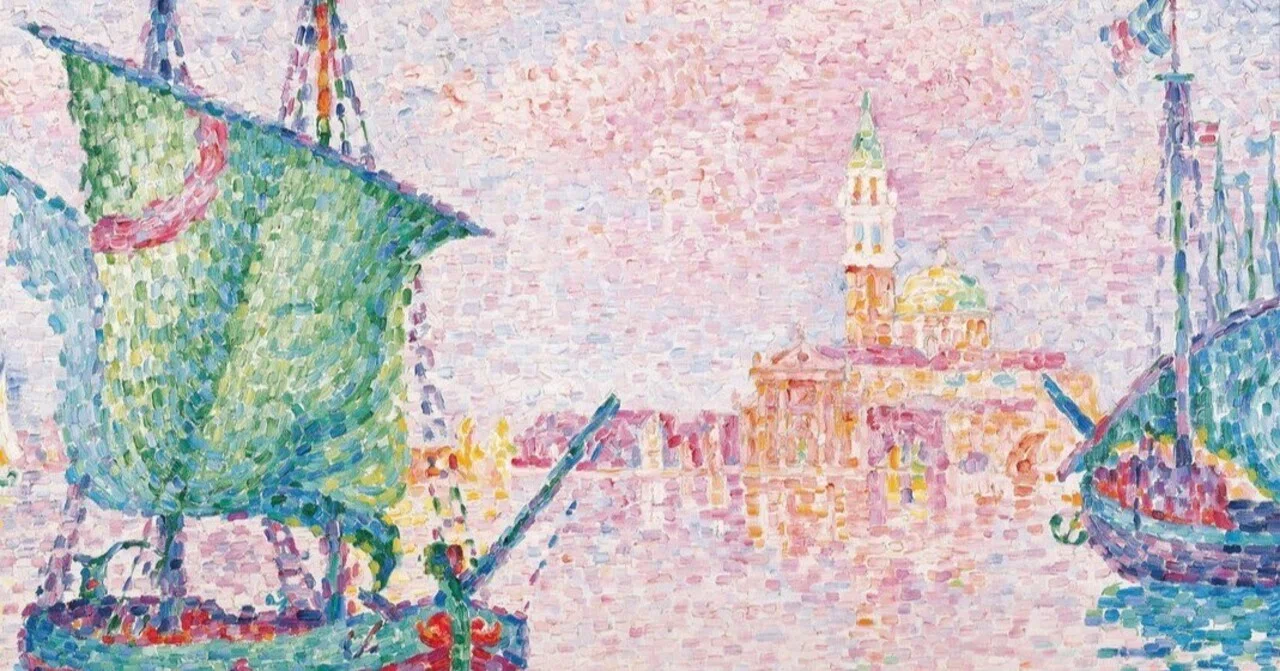 シニャック/コンカルノー港、額装用・名画、特殊印刷、新品額付 ポール・シニャック、コンカルノー港、希少な画集より、状態良好 2026
