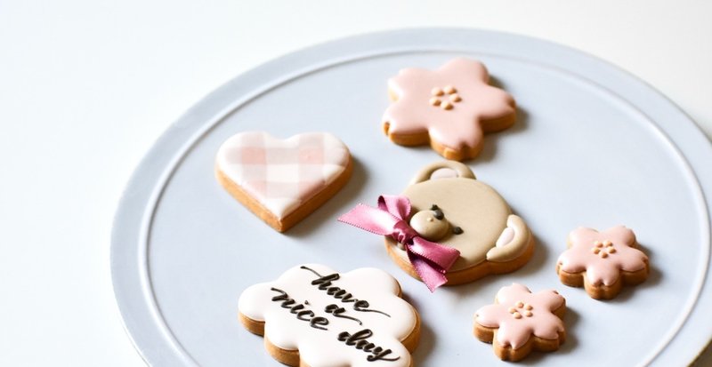 くまと桜のアイシングクッキーの作り方 動画有り Clarifier Icingcookieクラリフィエアイシングクッキー Note