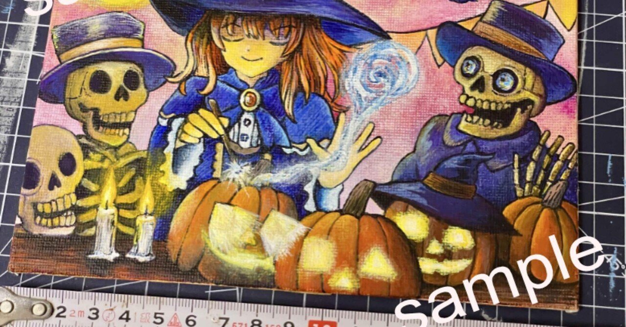 ハロウィン アクリル画 かぼちゃキャラクター 224回目 20251027 アクリル画｜甕邨（ようそん）