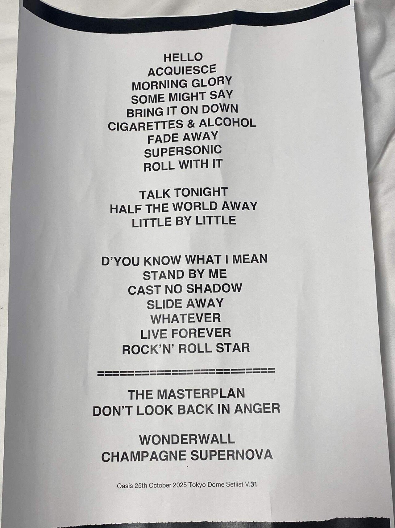 oasis、オアシス東京ドーム2Daysラッキー続きでうぇーいシス。｜よしちゃん