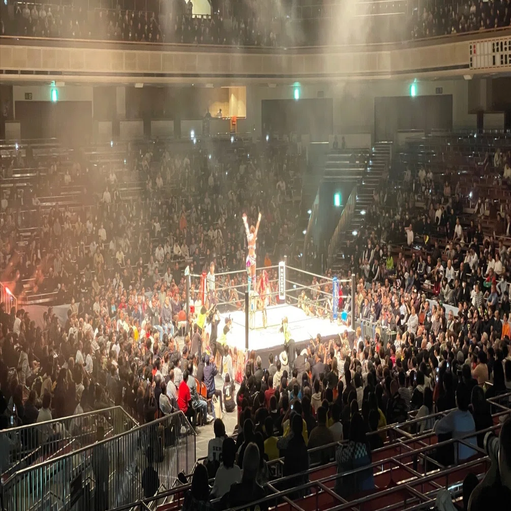岩谷麻優 イヨ・スカイ マリーゴールド WWE ロイヤルシート特典 パイプ椅子 岩谷麻優 イヨ・スカイ マリーゴールド WWE ロイヤルシート特典 パイプ椅子