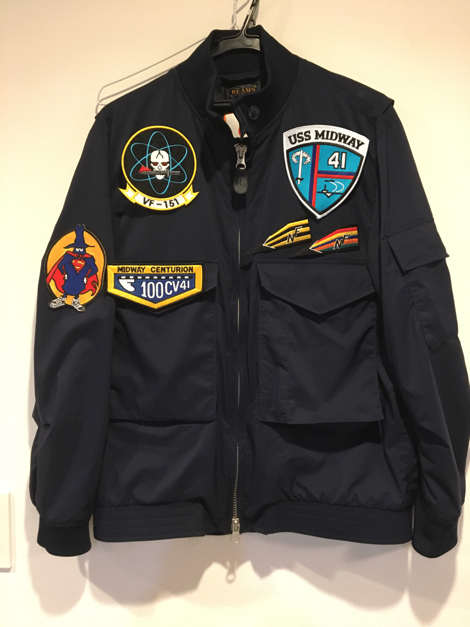 BEAMS BOY AUGUSTA SPORTSWEAR パッチ ジャケット BEAMS (BEAMS) Water-repellent all-over print zip-up hoodie