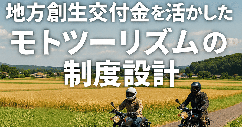 地方創生交付金を活かしたモトツーリズムの制度設計 eyecatch