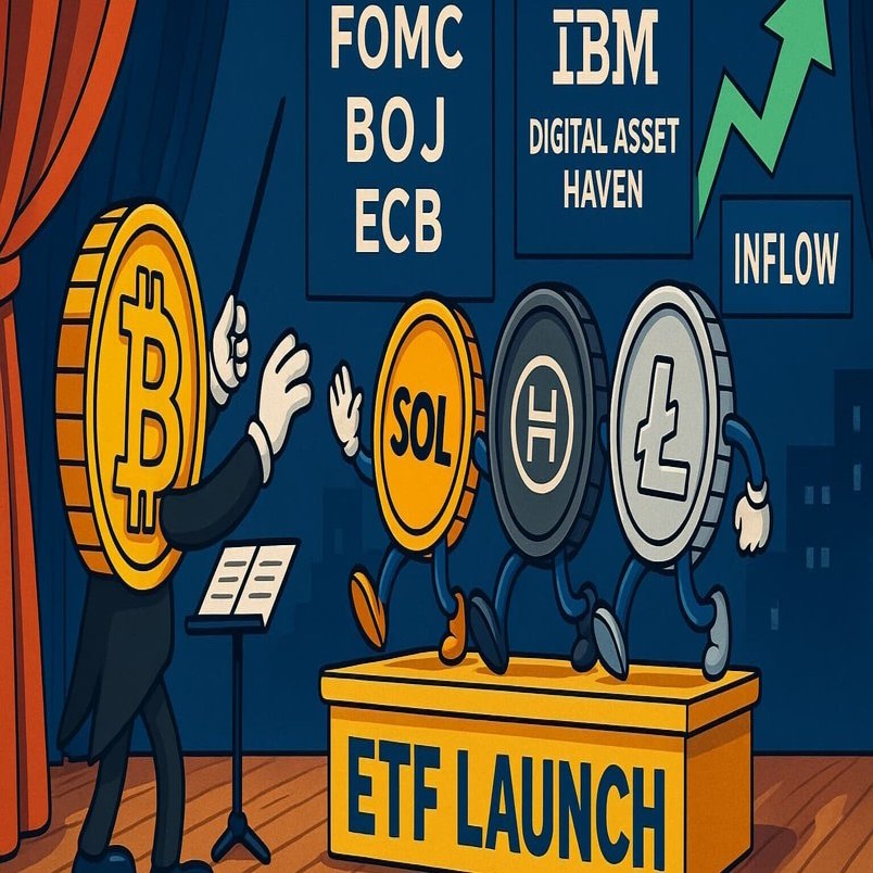 SOL・LTC・HBARの現物ETFが今週上場へ、ビットコイン は11.4万ドル台──IBMの機関向け基盤発表・Citi×Coinbaseの決済提携・CoinSharesに週次+9.2億ドル流入【10月2｜CryptoHub（クリプトハブ）｜デイリー 仮想通貨ニュース