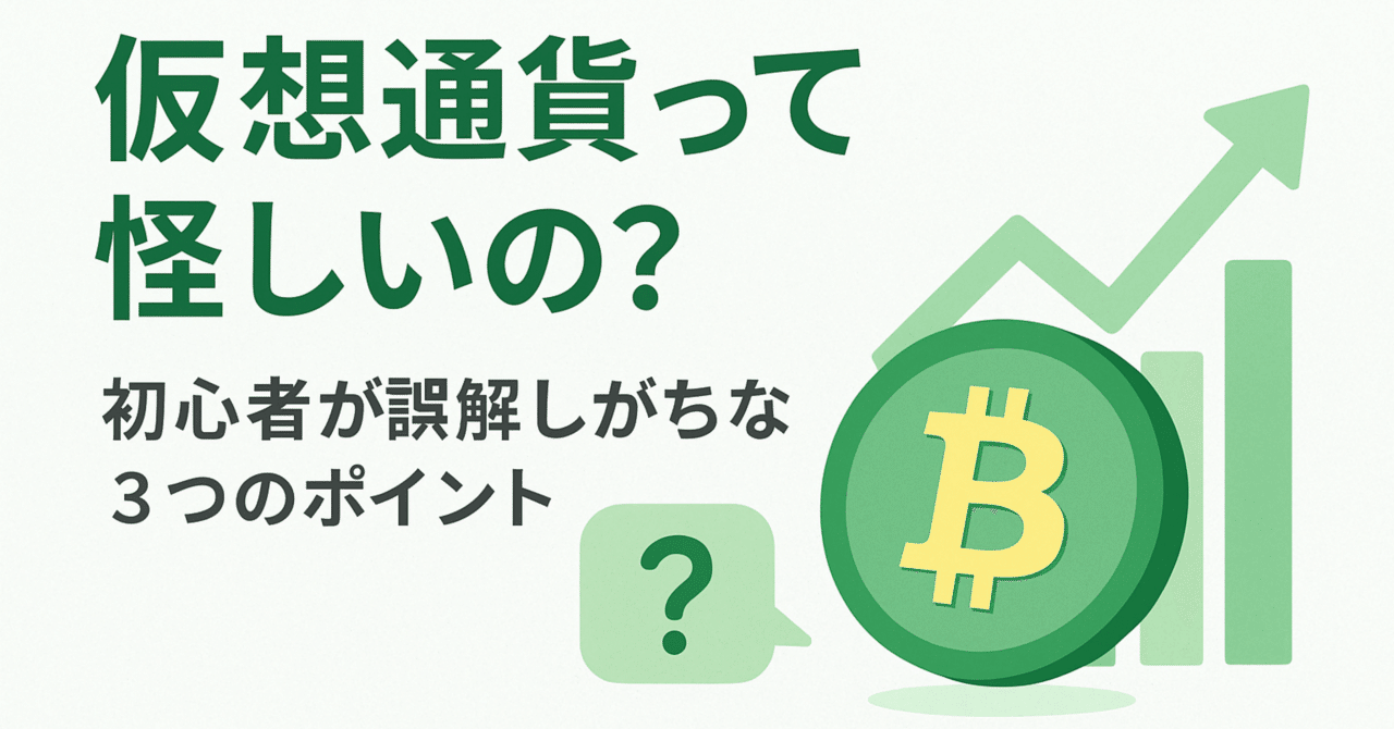 初心者向け】仮想通貨は怪しい？誤解しがちな3つのポイント｜おおちゃん