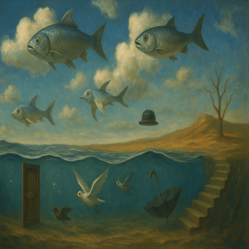 不思議の国 幻想的なシュルレアリスム 油彩画 異世界 抽象画 特別展アリスと、ダリの不思議の国のアリスを振付した思い出。 - 森の