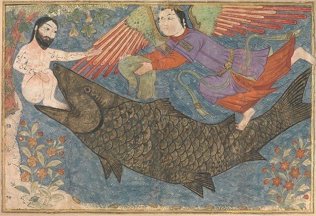 Jonah_and_the_Whale,_Folio_from_a_Jami_al-Tavarikh 集史　ヨナ　大魚　モンゴル