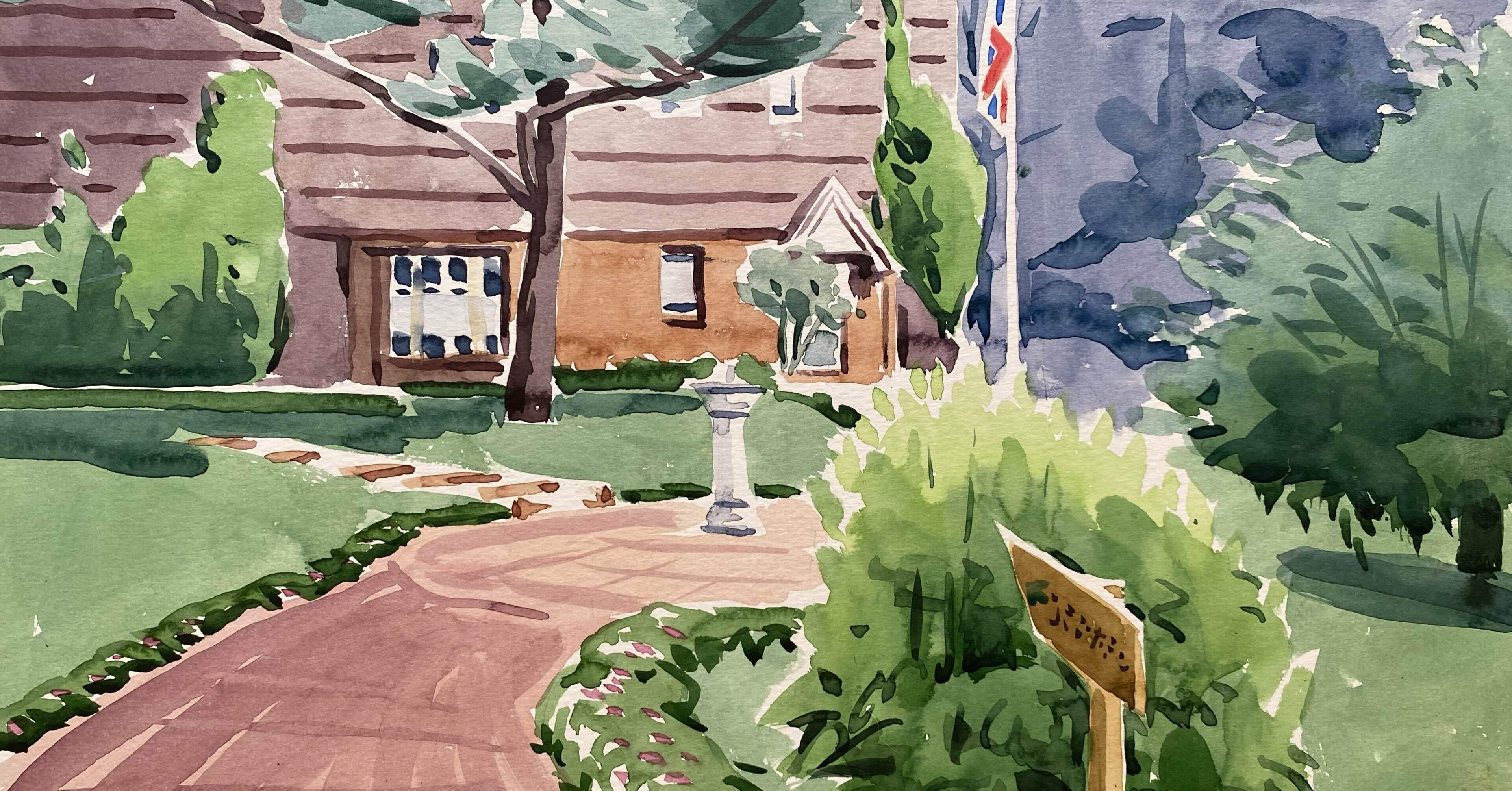 水彩画 英国式庭園 額縁付き SHO 楽天市場】笹倉 鉄平「バーンズリー