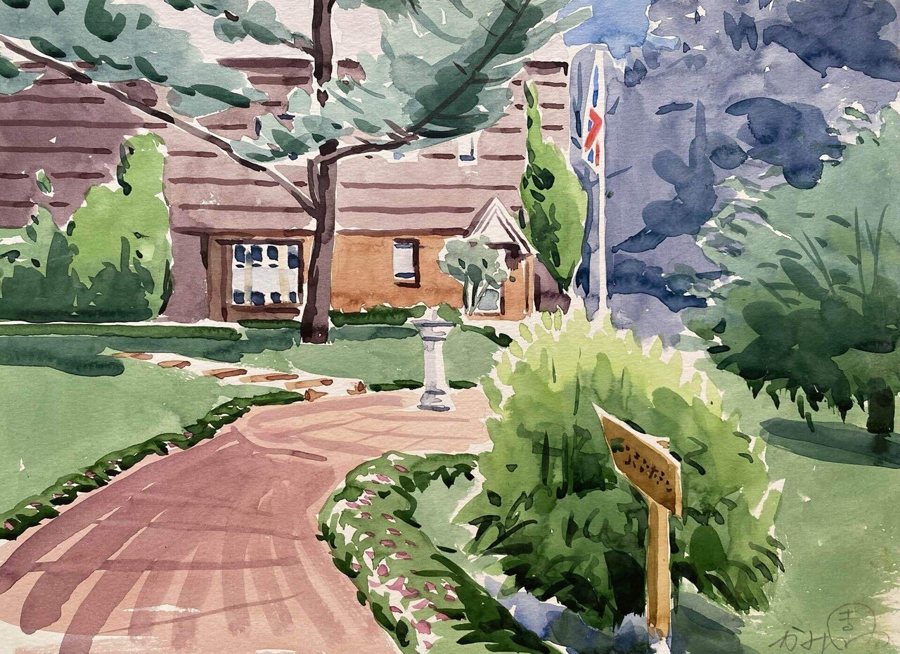 26 神園正美の透明水彩画 英国式庭園｜神園正美の透明水彩画@note