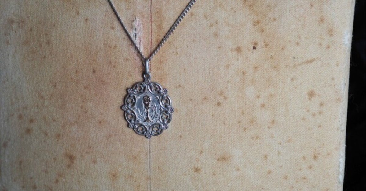 フランス アンティーク】天使 イエス メダイ ネックレス STERLING