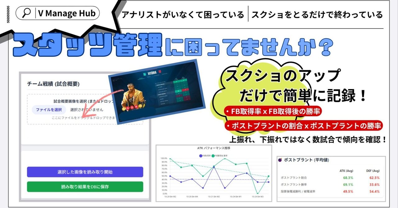 VALORANTチーム向け管理ツール「V-Manage Hub」をリリース｜えだまめ