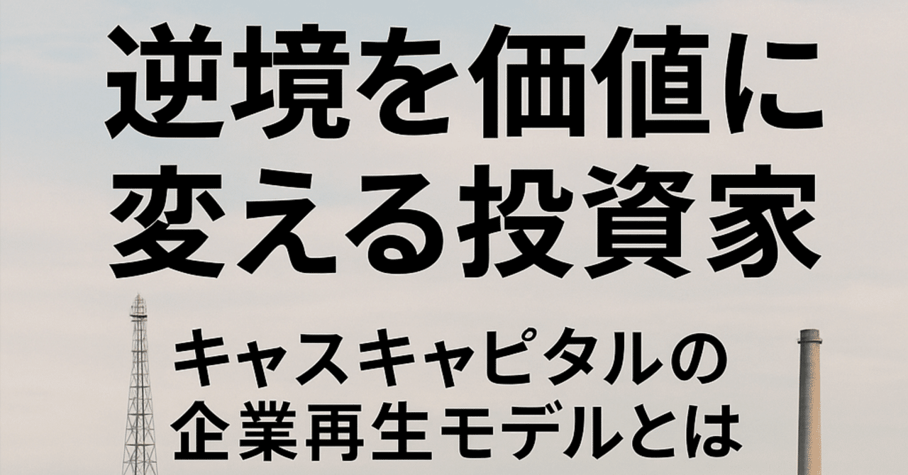 逆境を価値に変える投資家──キャスキャピタルの企業再生モデルとは｜Shota Atago/愛宕翔太(Taisho/大将)