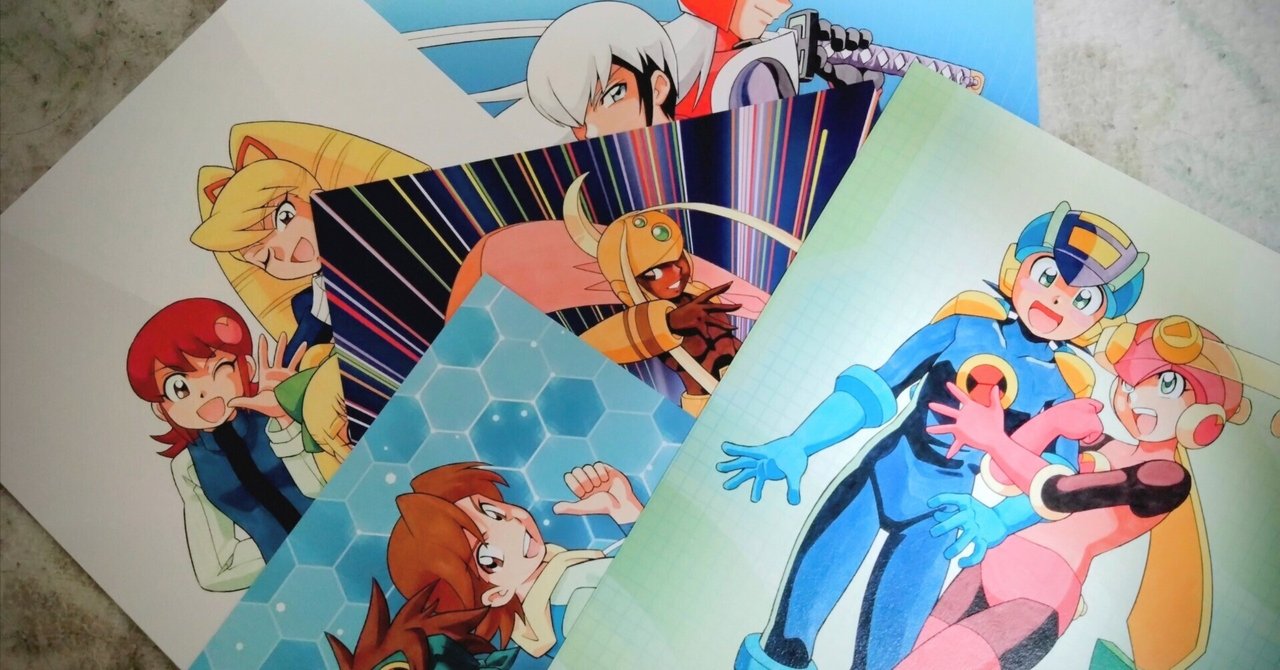 ロックマンワークスSSR 限定特典複製原画5枚｜えびまよ