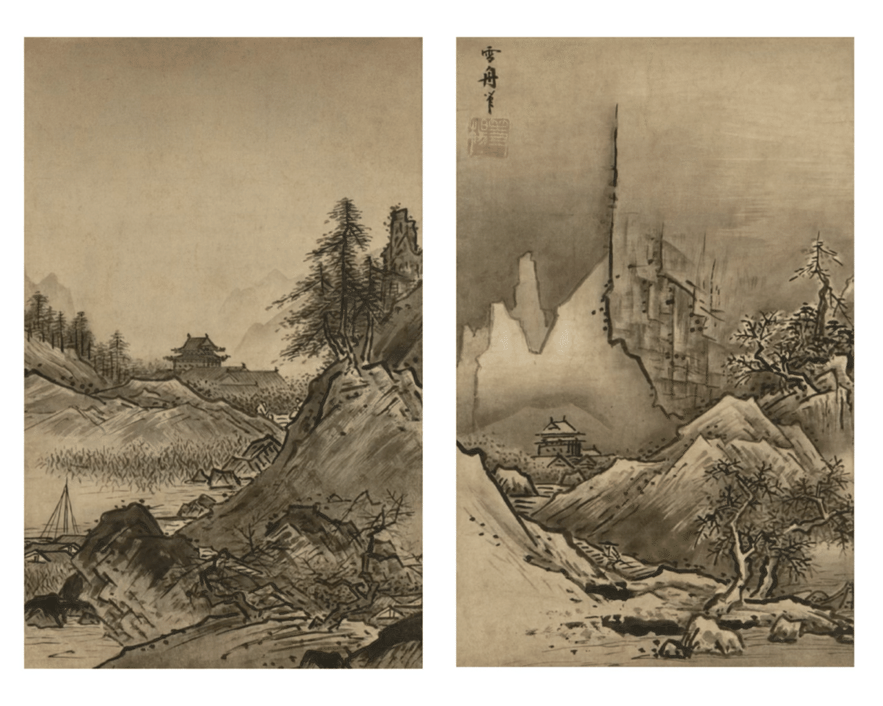 真作風花翁雲阿⁄寒光雪嶂図⁄山水図⁄雪景山水図⁄掛軸⁄ 真作風花翁雲阿