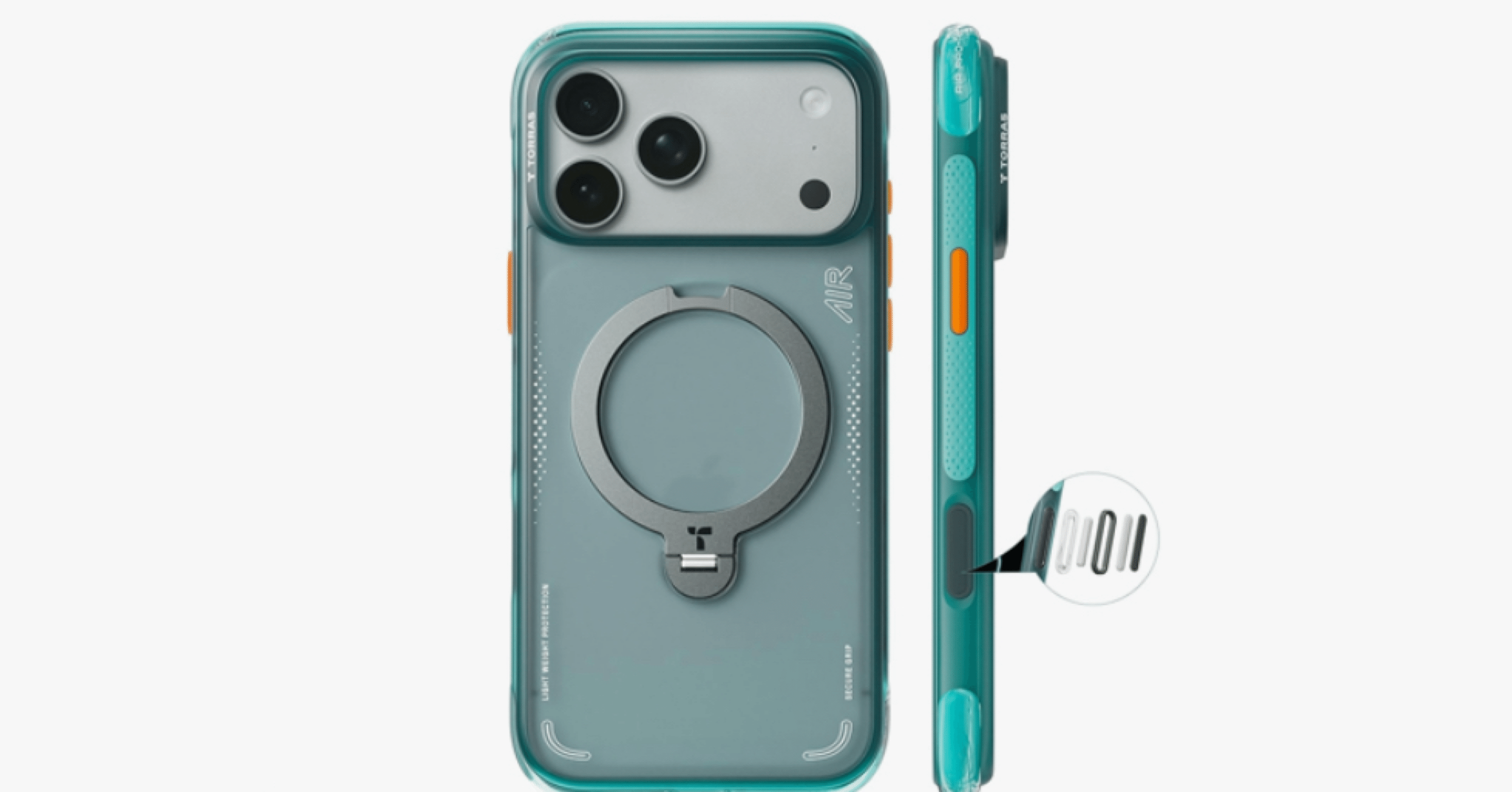 TORRAS iPhone 17 Pro 用 ケース Ostand Q3 Air（氷河ブルー）｜おうち