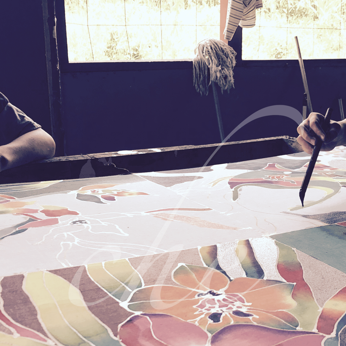 バティック染め　絵　ホーンビル　マレーシア バティック染め 絵 ホーンビル マレーシア Jadi Batek