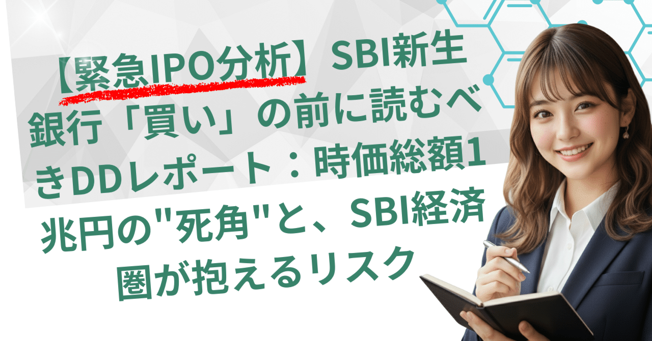緊急IPO分析】SBI新生銀行「買い」の前に読むべきDDレポート：時価総額1兆円の