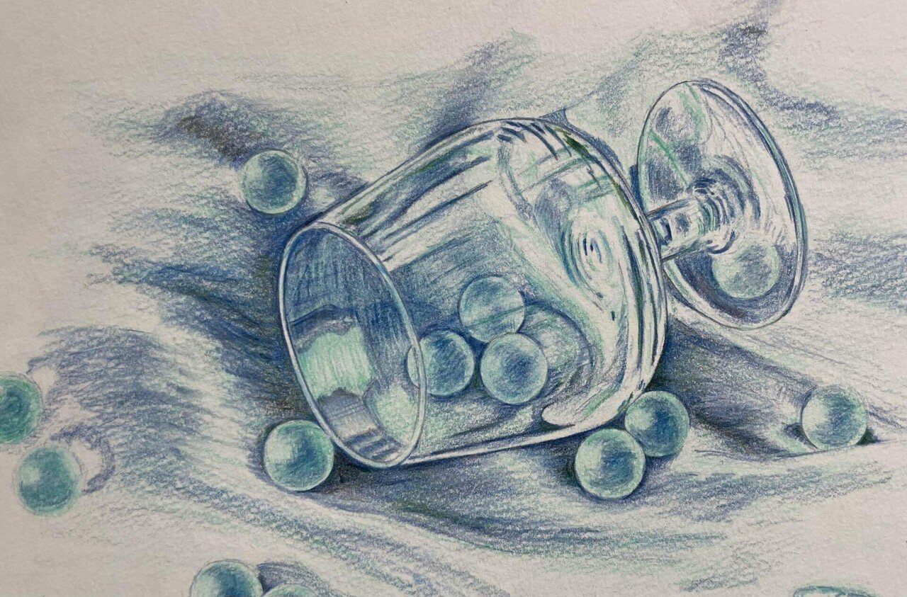 昔描いた色鉛筆画｜構造体N