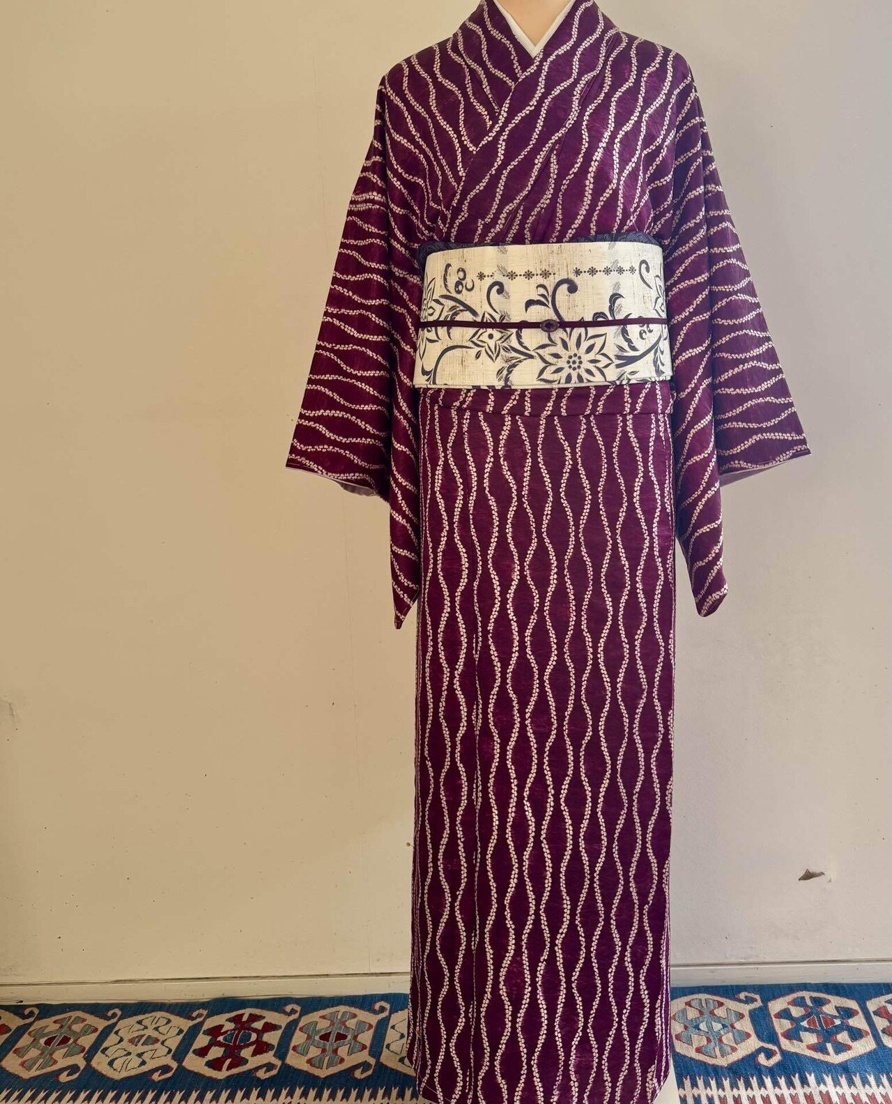 立涌絞り紫根染め着物｜夢吉きもの