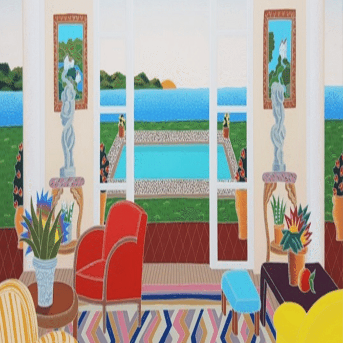 大型油絵　トーマス・マックナイト【　風景　】手描き 肉筆　アメリカ画家 額付き トーマス・マックナイト Thomas McKnight】─油彩など 査定 鑑定 買取