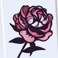 フリー図案no 037 バラとリボンと黒猫 の切り絵 華色切絵 平石智美のカラー切り絵を楽しむnote Note