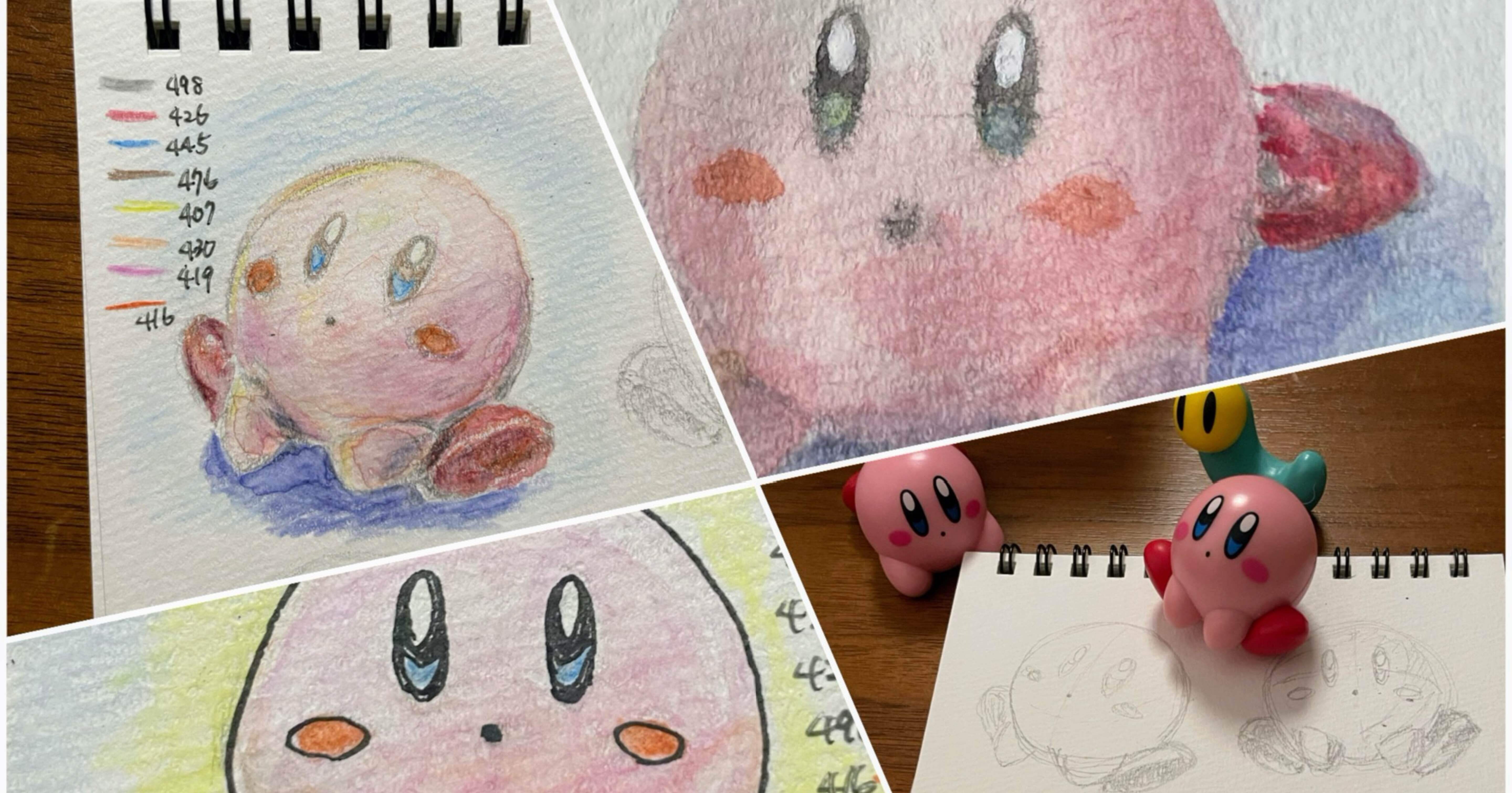 カービィを描いてみる。スケッチ練習中🎨｜猫森こうめ