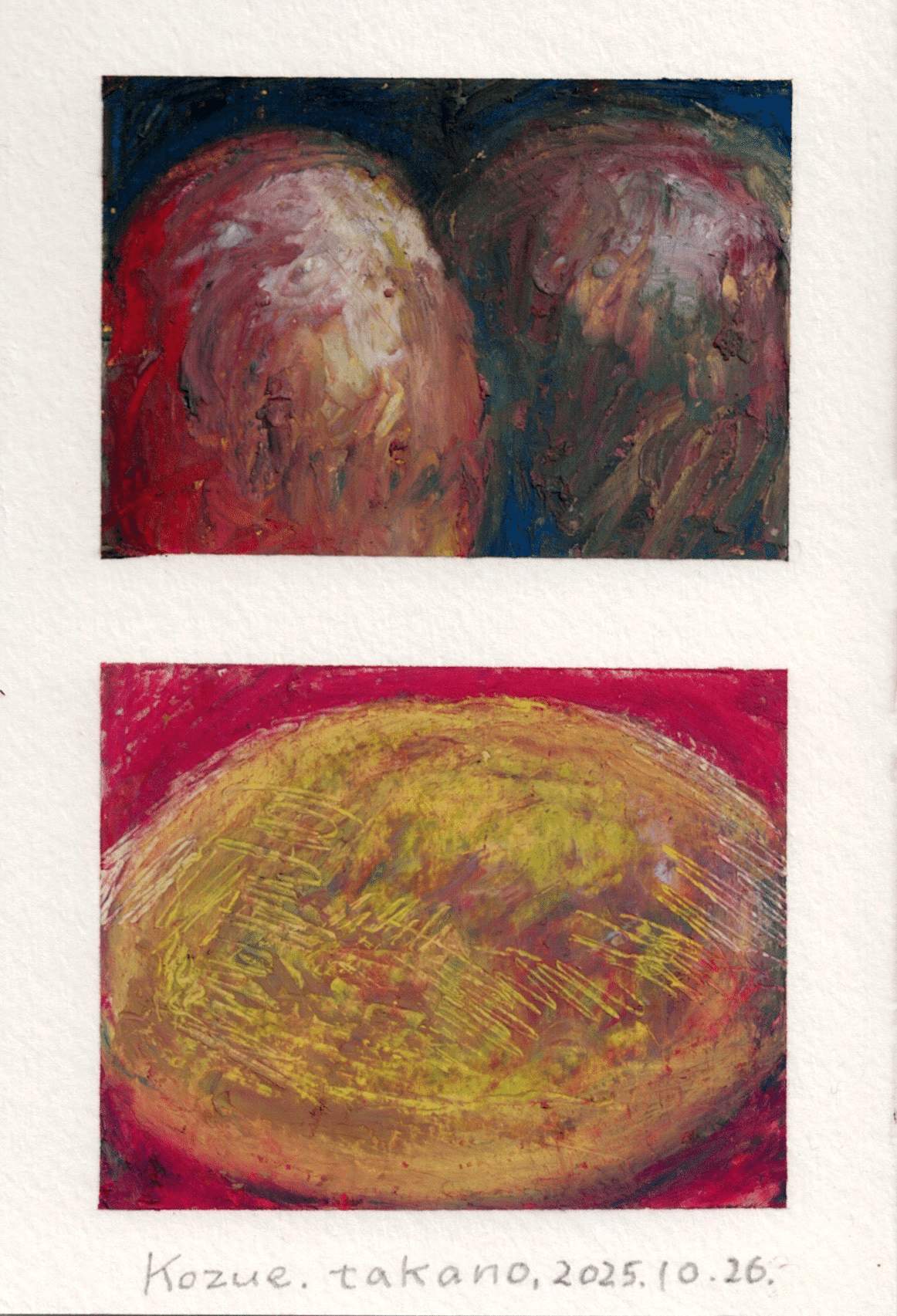 オイルパステル作品/画材選定の難しさと独学での迷い｜髙野 梢 Kozue