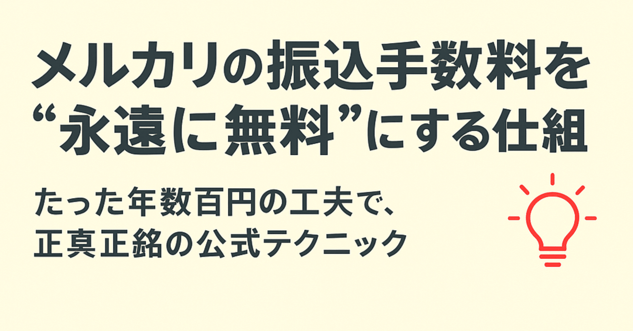 メルカリの振込手数料を“永遠に無料”にする仕組み ｜ぴっぴママ | AI×物販 ぴっぴ