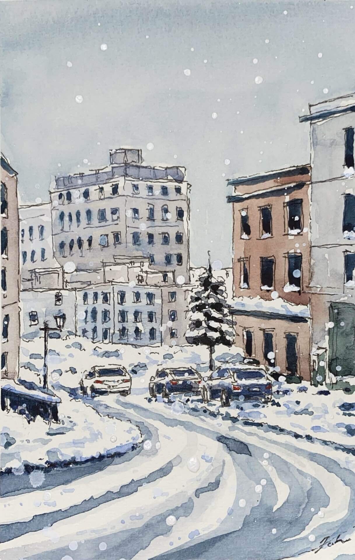 第3回 【水彩画】簡単楽しい！雪景色を描く！【ハンドメイド】｜TAKA