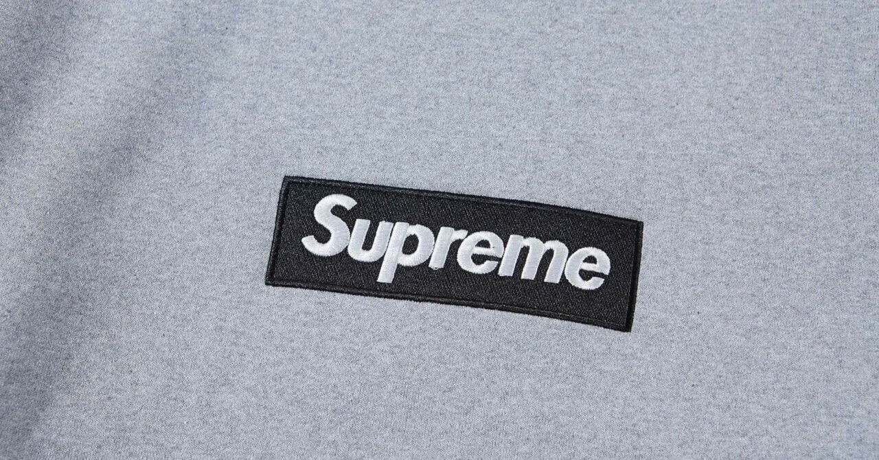 シュプリーム ボックスロゴ クルーネック (FW22) ヘザーグレー｜Fog Kicks