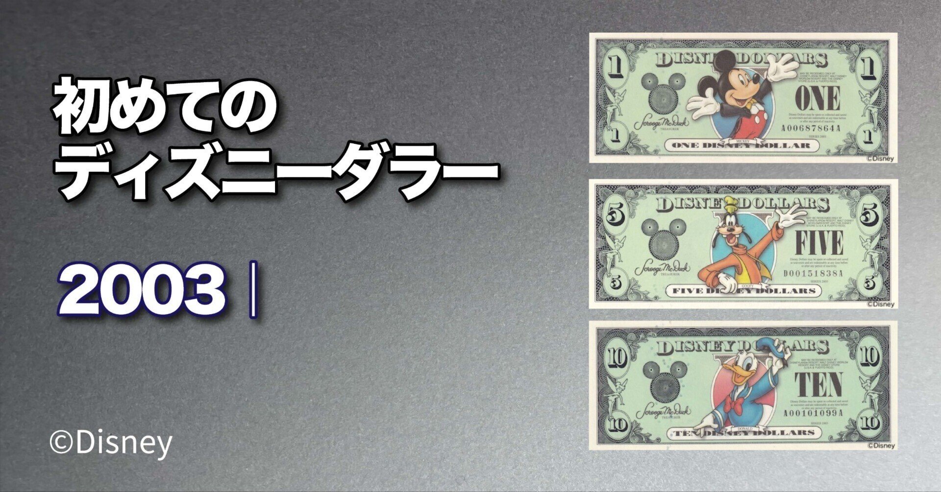 初めてのDダラー】 2003年版ディズニーダラーの紙幣を徹底紹介
