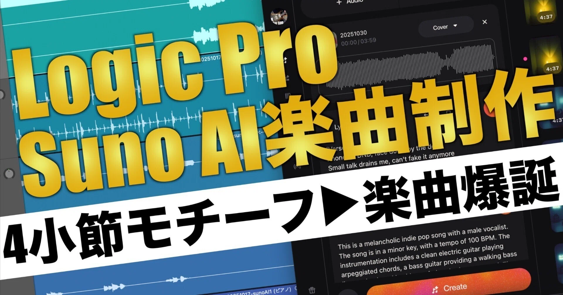 DAW×Suno AI制作術 — 4小節のモチーフから“歌入り”完成までの 