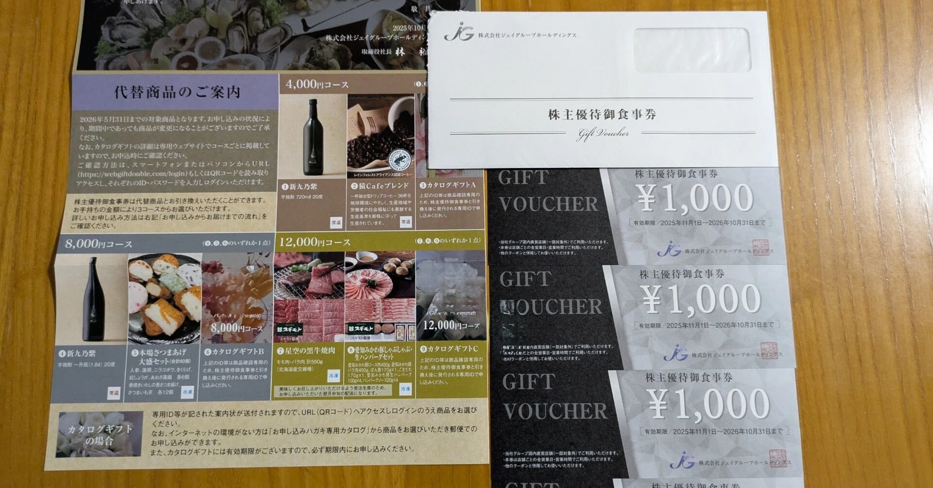 マルシェ株主優待券25000円分 酔虎伝 送込