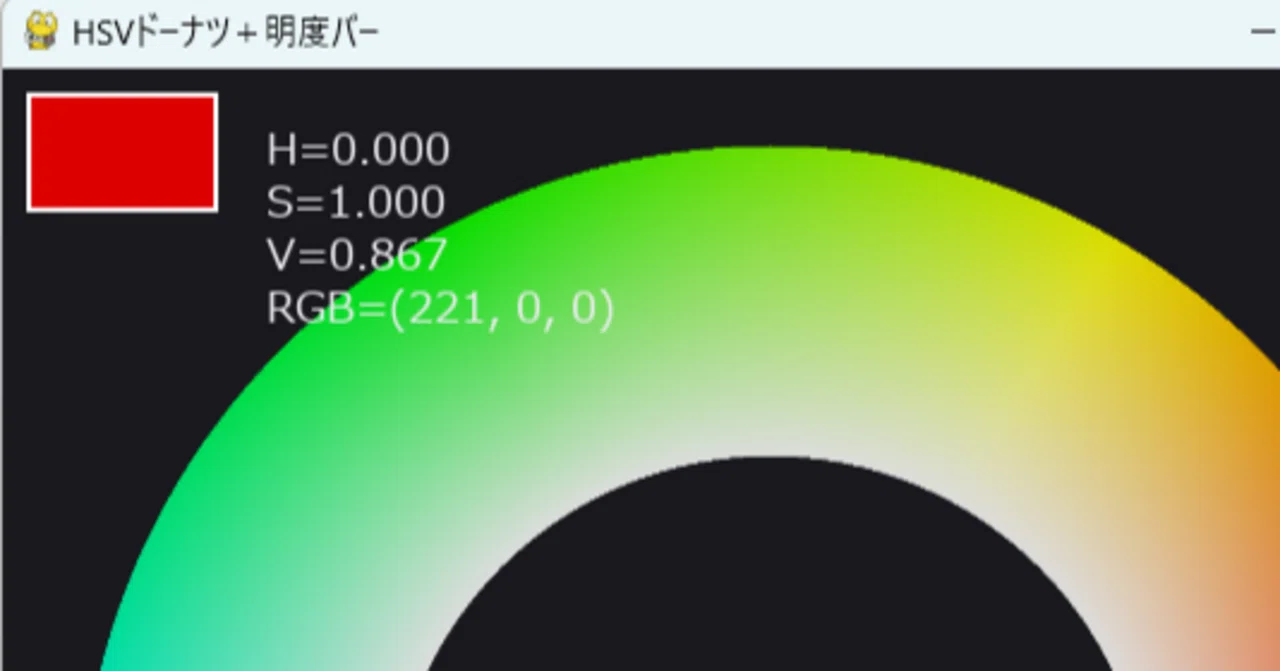 HSVドーナツ型カラーパレットを生成するpython｜ほねぷー