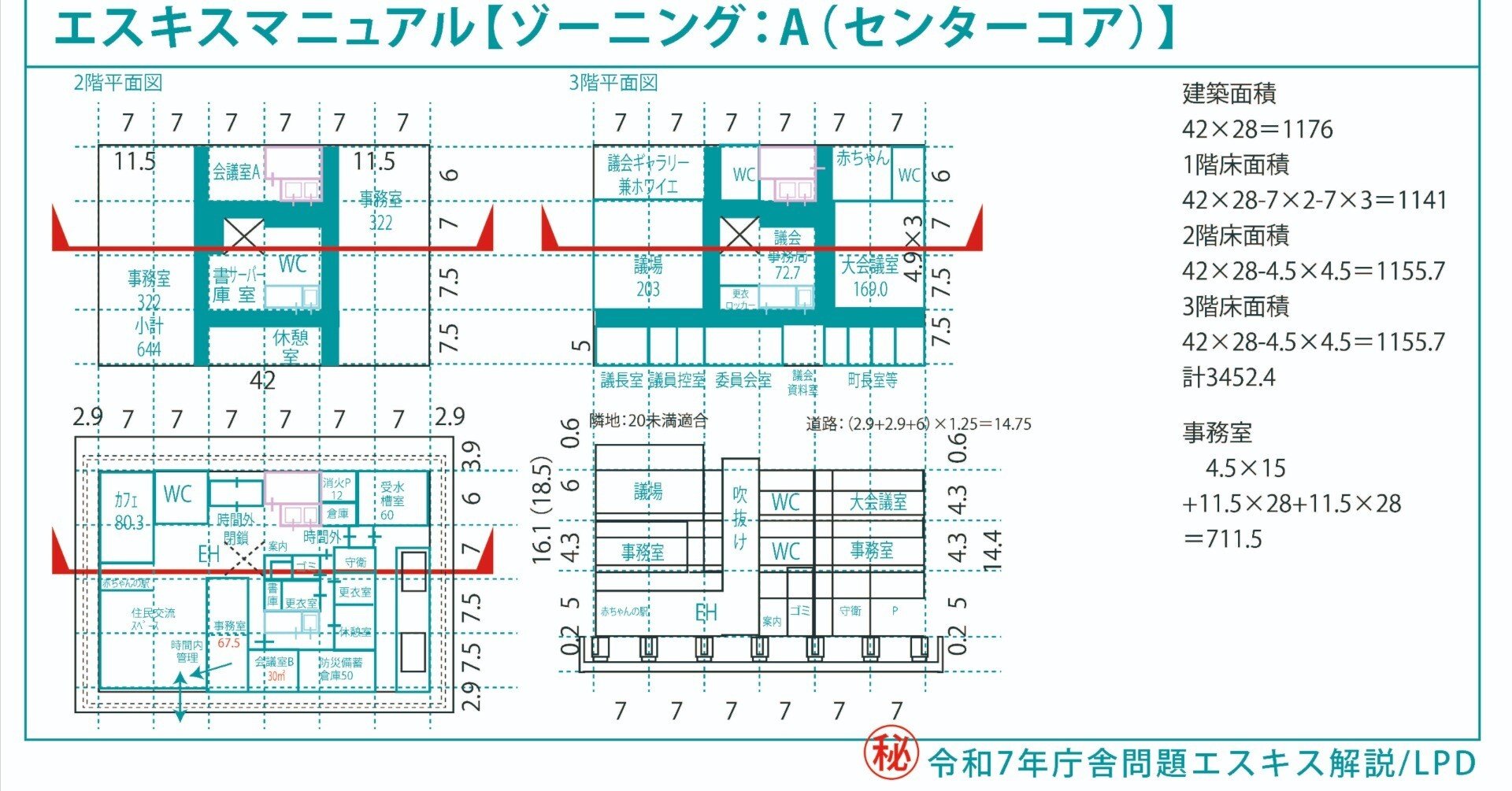 R7一級建築士設計製図試験『庁舎』の解説動画：当社解答例作成過程