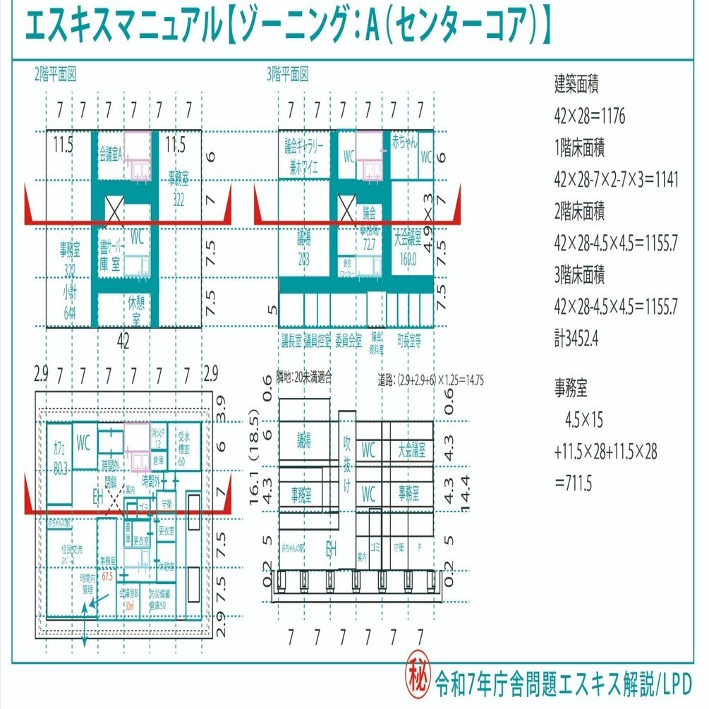 R7一級建築士設計製図試験『庁舎』の解説動画：当社解答例作成過程