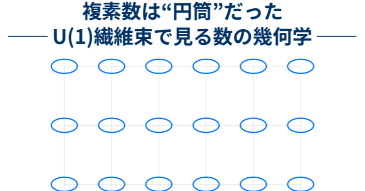🌀 複素数は“円筒”だった──U(1)繊維束で見る数の幾何学｜kasatate