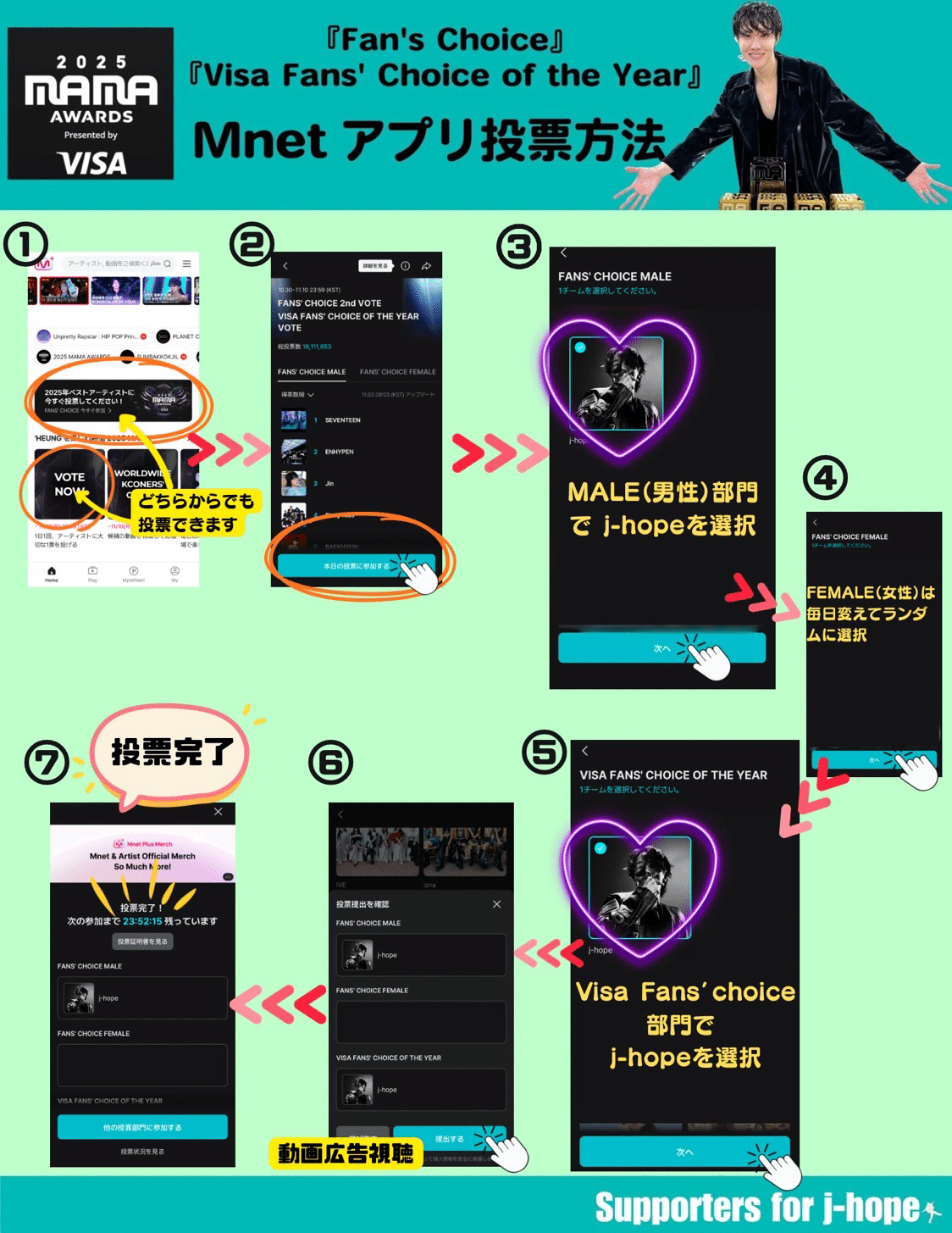 Hi mama様確認用 MAMA投票方法｜supportfor_jhope