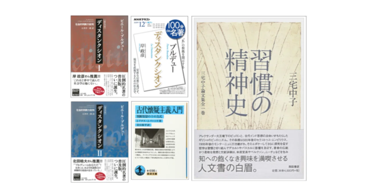 三宅 中子 習慣と懐疑―モンテーニュ・パスカル・ベルクソン (1985年) 三宅中子『習慣の精神史』／ブルデュー『ディスタンクシオン』／『古代