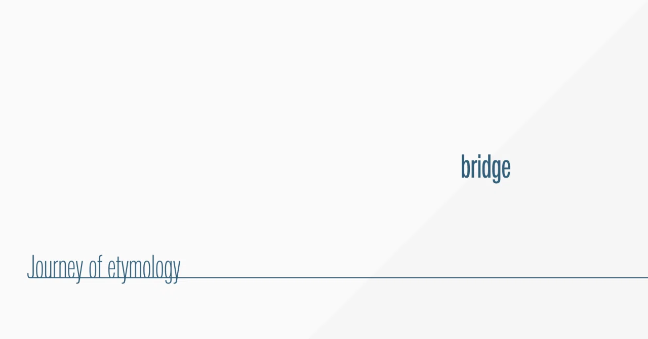 Journey of etymology: bridge｜FJK