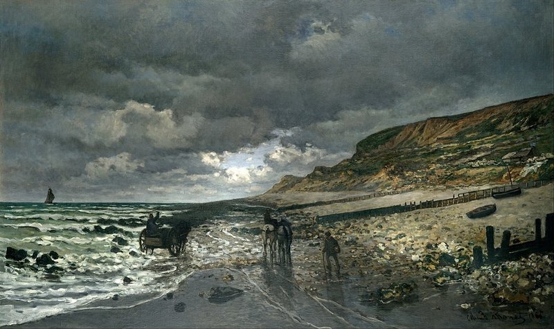 1865『干潮のエーヴ岬』1865年1212px-Claude_Monet_-_La_Pointe_de_la_Hève_at_Low_Tide_-_Google_Art_Project