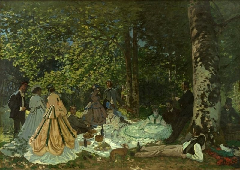 1865『草上の昼食（習作）』、1865年1017px-Claude_Monet_-_Le_dejeuner_sur_l’herbe