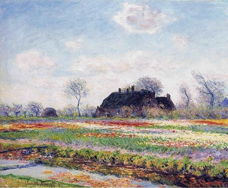 1886『サッセンハイムのチューリップ畑』873px-Monet_-_Tulpenfelder_in_Sassenheim_-_1886