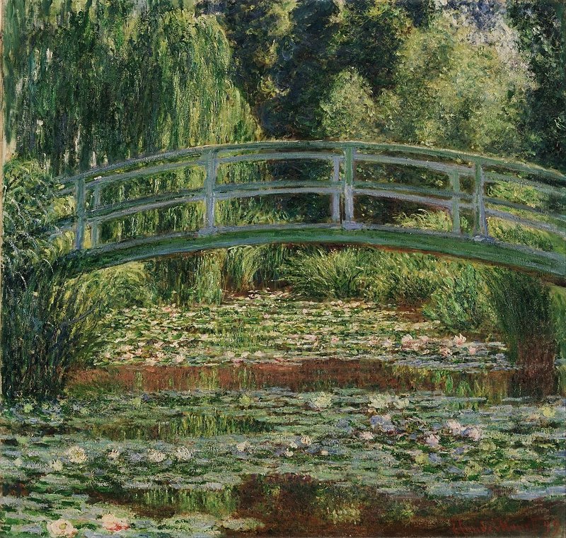 1899『ジヴェルニーの日本の橋と睡蓮の池』1135px-Claude_Monet,_French_-_The_Japanese_Footbridge_and_the_Water_Lily_Pool,_Giverny_-_Google_Art_Project